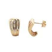14K WHITE & YELLOW GOLD DIAMOND EARRINGS