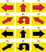 Arrow Signs Yellow Background
