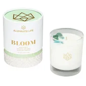 Aluminate Life - Bloom Crystal Candle 14 oz – Amazonite for Joy & Growth