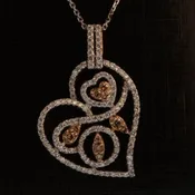 14k Freeform Diamond Heart Necklace