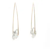 Aimee Petkus Gold Herkimer Triangle Hoop Earrings