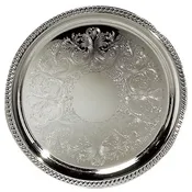 15" Round Silver Tray