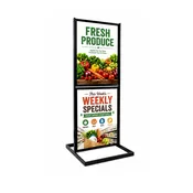 2-Tier Poster Stand | 22"W x 28"H Poster | Black