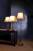 3-Piece Lamp Set Brown And Beige