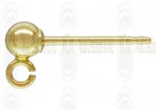 14 K Yellow Gold Ear Post with Open Ring (Available in 2 Sizes)