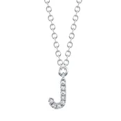 0.03CT 14K W/G DIAMOND NECKLACE - INITIAL J