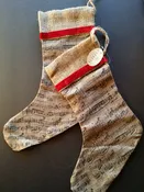 Burlap music note stocking