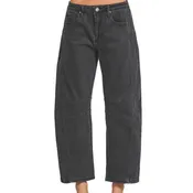 Barrel Leg Black Denim Jeans