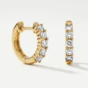 1.00ctw Diamond Yellow Gold Hoops