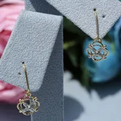Aynsley Jewelry Diamond Braided Earrings Gold &amp; Platinum