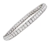 1950's Old European Cut Diamond Platinum Vintage Line Bracelet