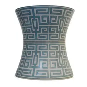 22" PORCELAIN GARDEN STOOL GREY KEY DESIGN
