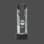 10 3/4″ Octagon Slant-Top Crystal on Black Pedestal Base