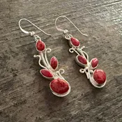 Coral Botanical Earrings