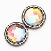 AB Crystal Rainbow Magnet Button Pin Set