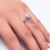 2 Carat Solid 925 Silver Wedding Anniversary Engagement Ring