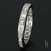 14k White Gold Diamond Channel Set  Eternity Wedding Band – Size 5.5