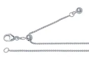 Adjustable Length Silver 1.3mm Rounded Box Chain