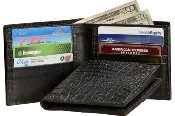 Black Alligator Bifold Wallet for Men
