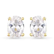 Amanda Blu-CZ Oval Stud Earrings - Gold