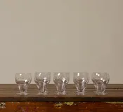 1920S ART DECO ENGRAVED GLASSWARE SET OF 9