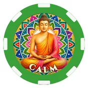 Buddha Calm – "Let Go, Find Peace" Clay Poker Chip