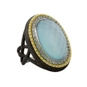 Aqua Doublet Cocktail Ring