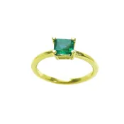 0.54 ct. Minimalist Solitaire Emerald Ring May Birthstone 14K Gold