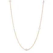 14KT rose gold station necklace with 0.18ctw round diamonds,...