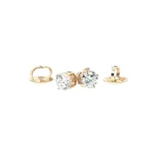 0.50ct Round Lab Grown Diamond Stud Earrings in 14kt Yellow Gold Screw-On Backs