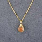 14K Gold Filled Jasper Drop Necklace