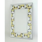BEVELED RECTANGLED MIRROR GOLD LEAF DESIGN