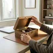 Acacia Wood Classic Keepsake Box with Latch, Natural