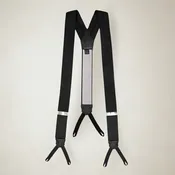 Black Silk and Leather Suspenders