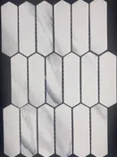 Artificial Marble Cararra Color Elongated Hex Pattern