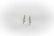 Stud earrings with Hanging Hoop