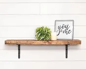 2 FT Rustic Shelf with Iron Brackets