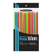 10.25″ DRINKING STRAWS<BR>ASSORTED NEON COLORS