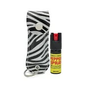 1/2oz Key Chain Pepper Spray Silver Zebra