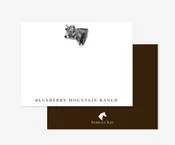 The Style of the Sporting Life™ Personalized Black and White Vintage Bull Bust Correspondence Cards