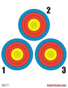 3-Bulls Eye Archery Target – 4/C