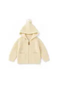Apricot zipper cardigan sweater