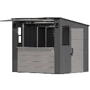 Suncast Cabana Entertainment Shed 8 ft. x 7 ft. Resin Storage Shed (Floor Included)