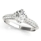 14K White Gold Round Diamond Pave Engagement Ring