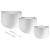432 Hz Crystal Singing Bowls 8” F4, 10” D4, 12” C4 - Pure Harmony Set