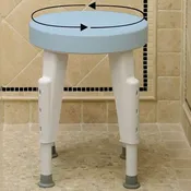 Adjustable Bath Stool With Rotating Seat