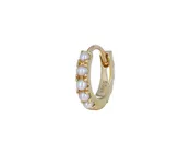 1/4 Yellow Gold Akoya Pearl Eternity SINGLE Hoop