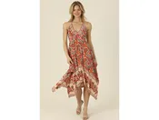 Angie Women's Hanky Hem Halter Top Midi Dress