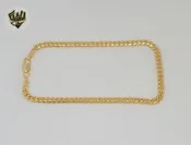 (1-0012) Gold Laminate - 4mm Curb Link Anklet - 10" - BGF
