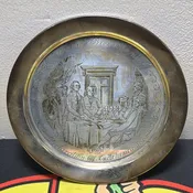 Danbury Mint Solid 925 Silver Declaration of Independence Plate, 24kt Etch, 237g